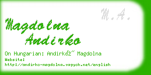magdolna andirko business card